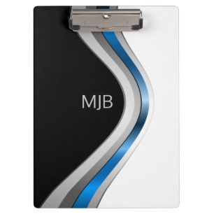 Carpeta De Pinza Monograma Curvas de suciedad Patrón metálico moder