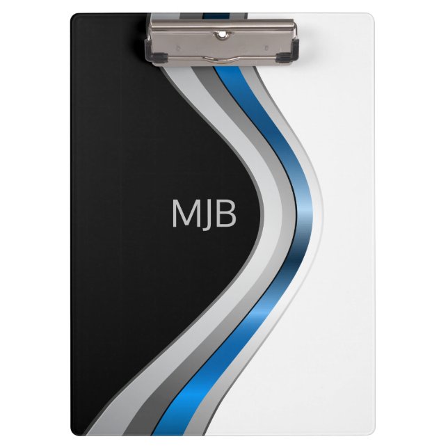 Carpeta De Pinza Monograma Curvas de suciedad Patrón metálico moder (Anverso)