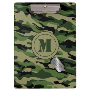 Carpeta De Pinza Monograma de camuflaje verde verde caqui encubiert
