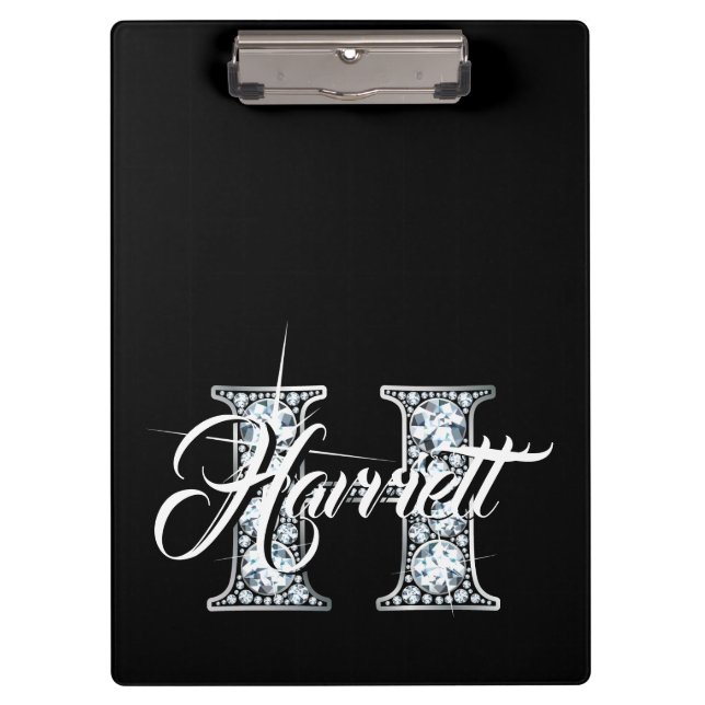 Carpeta De Pinza Monograma de diamante falso (Anverso)