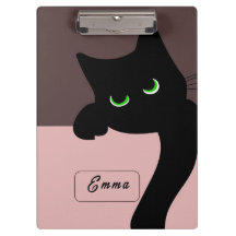 Monograma de gato negro curioso morado