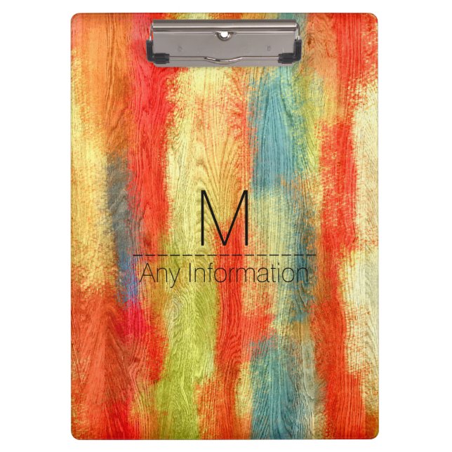 Carpeta De Pinza Monograma de grano de madera (Anverso)