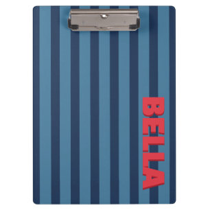 Carpeta De Pinza Monograma de iniciales personalizadas rayadas