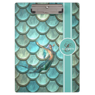 Carpeta De Pinza Monograma De La Sirenita De La Mermaid