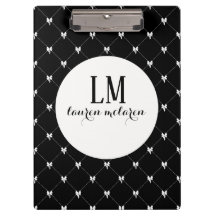 Monograma de lazo negro y blanco