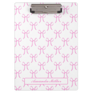 Carpeta De Pinza Monograma de lazos coqueta rosa bonita femenina