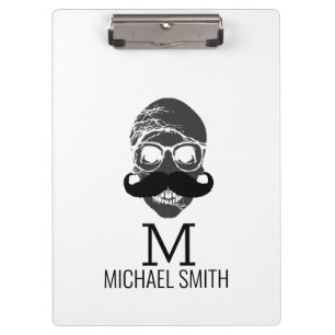 Carpeta De Pinza Monograma de Mustache divertido #2
