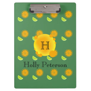 Carpeta De Pinza Monograma de naranjas y extremidades en Bonito