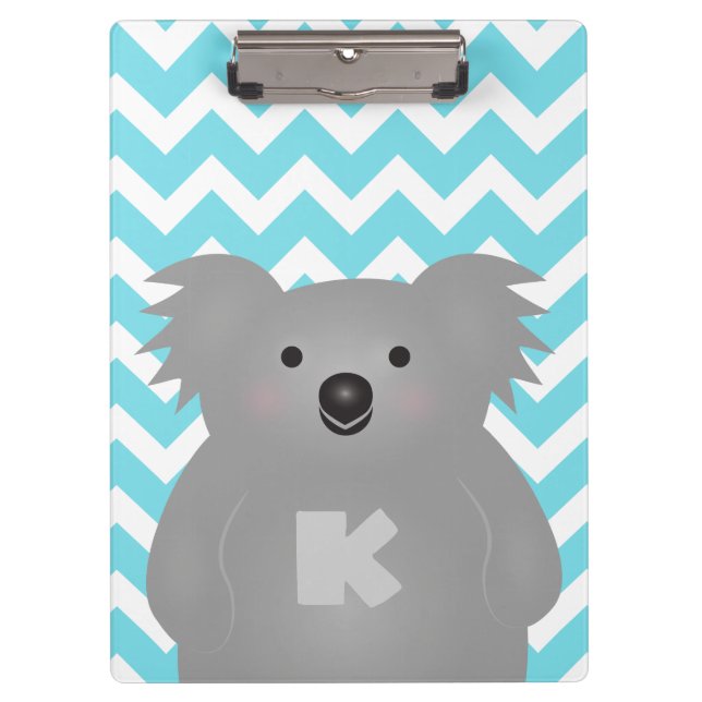 Carpeta De Pinza Monograma de osito de Koala para bebé australiano (Anverso)