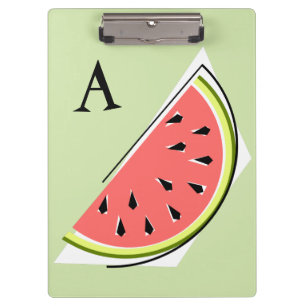 Carpeta De Pinza Monograma de rebanada verde de sandía