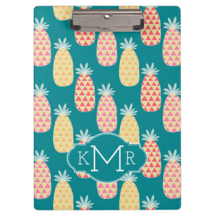 Carpeta De Pinza Monograma del modelo el   del Doodle de la piña