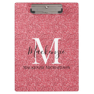 Carpeta De Pinza Monograma del Purpurina rojo Girona