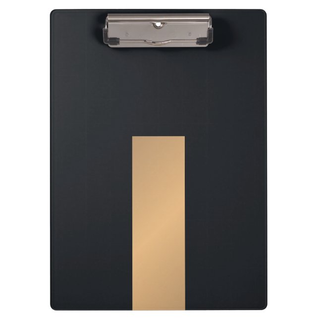 Carpeta De Pinza Monograma elegante moderno negro de imitación de l (Anverso)