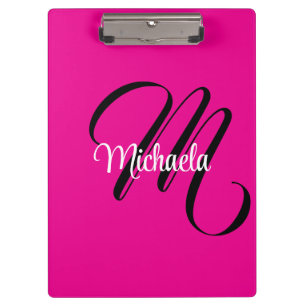 Carpeta De Pinza Monograma inicial de nombre minimalista moderno ro