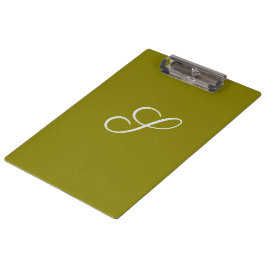 Carpeta De Pinza Monograma inicial minimalista verde salvia