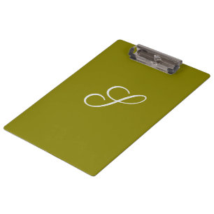 Carpeta De Pinza Monograma inicial minimalista verde salvia