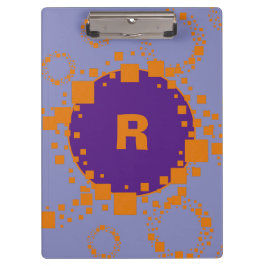 Carpeta De Pinza Monograma inicial Naranja púrpura cuadrado Círculo
