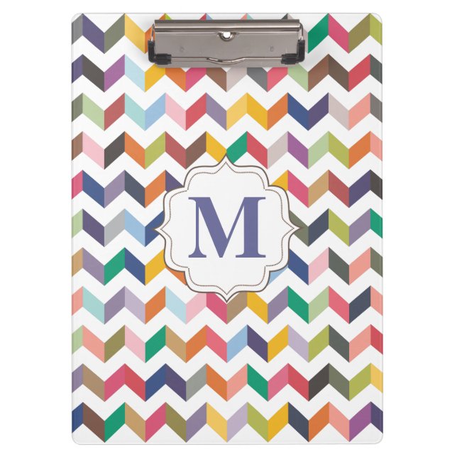 Carpeta De Pinza Monograma Maestros Clip board Chevron Pattern (Anverso)