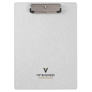 Carpeta De Pinza Monograma Minimalista Gris Lino