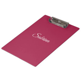 Carpeta De Pinza Monograma minimalista rosa cereza