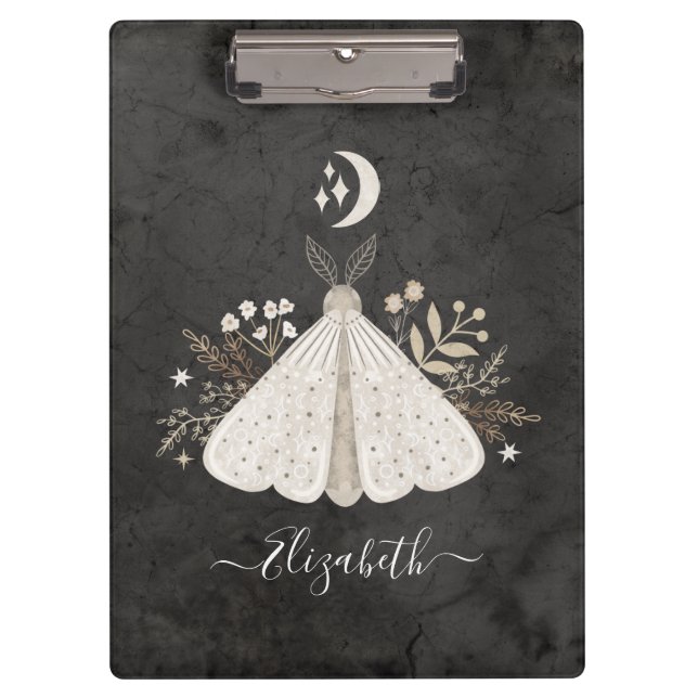 Carpeta De Pinza Monograma Místico Celestial Luna (Anverso)