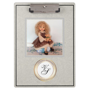 Carpeta De Pinza Monograma moderno muñeca de moda