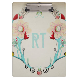 Carpeta De Pinza Monograma Monogramado Caprichoso Vintage