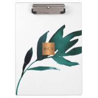 Monograma oro cobre metálico hoja azul oceánica