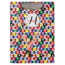 Carpeta De Pinza Monograma Patrón de bola de billar