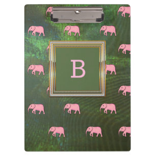 Carpeta De Pinza Monograma Patrones modernos y elegantes Elefantes 
