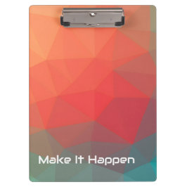 Carpeta De Pinza Monograma Personalizable Geométrico Abstracto Vibr