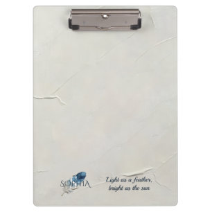 Carpeta De Pinza Monograma personalizado de pluma azul personalizad