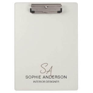 Carpeta De Pinza Monograma Profesional Personalizado Moderno para N