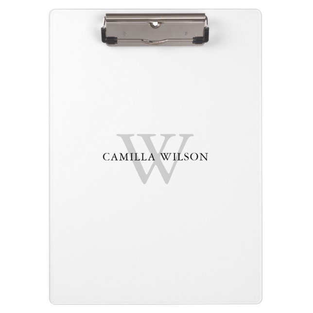 Carpeta De Pinza Monograma profesional simple personalizado (Anverso)
