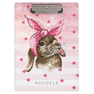 Carpeta De Pinza Monograma rosa Bundy pintado a mano