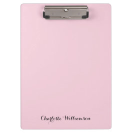 Carpeta De Pinza Monograma Rosa Pálido | Femenino Minimalista Moder