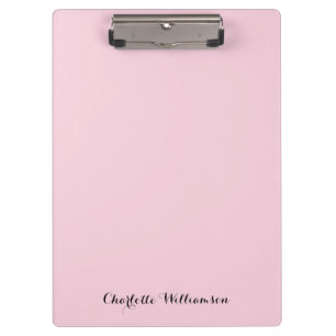 Carpeta De Pinza Monograma Rosa Pálido Femenino Minimalista Moder