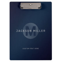 Monograma simple y personalizado azul marino