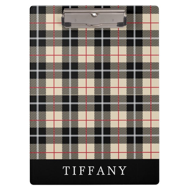 Carpeta De Pinza Monograma Thomson Camel Tartan Plaid Pattern (Anverso)