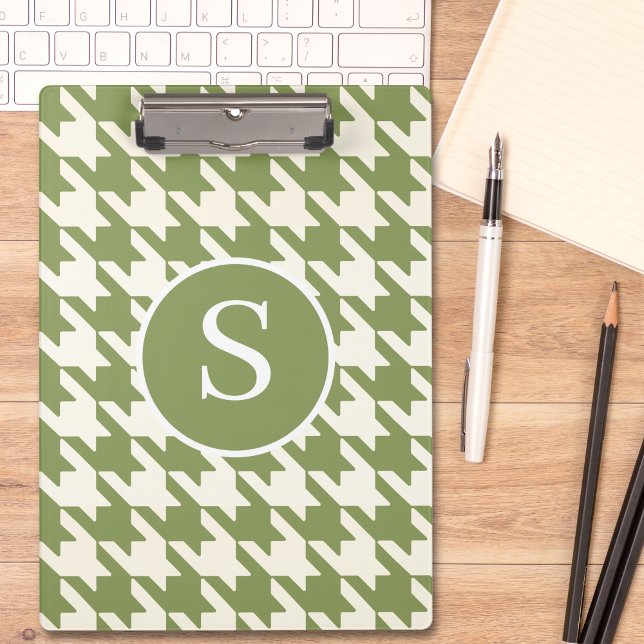 Carpeta De Pinza Monograma verde y blanco clásico de Houndstoth Sag (Subido por el creador)