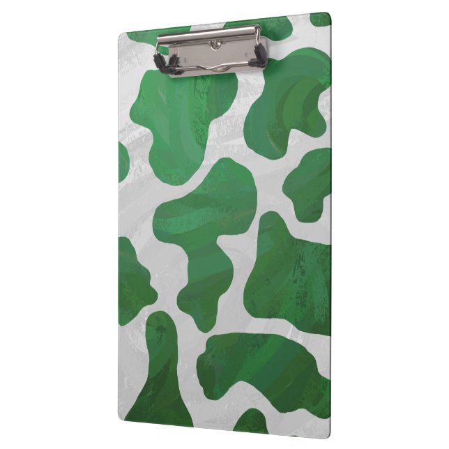 Carpeta De Pinza Monograma verde y blanco de vaca (Izquierda)