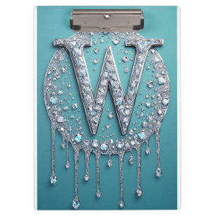 Carpeta De Pinza Monograma W con Diamantes