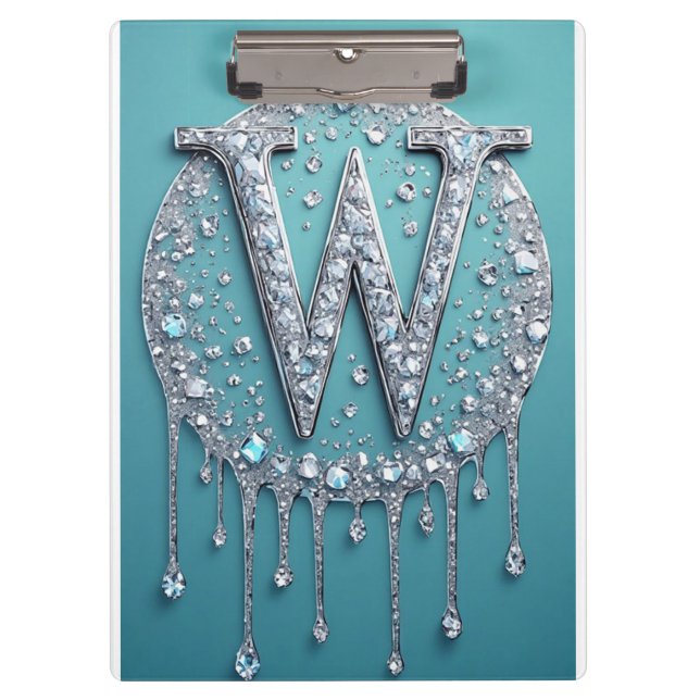 Carpeta De Pinza Monograma W con Diamantes (Anverso)