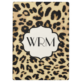 Carpeta De Pinza Monogramado de impresión Sassy Leopard
