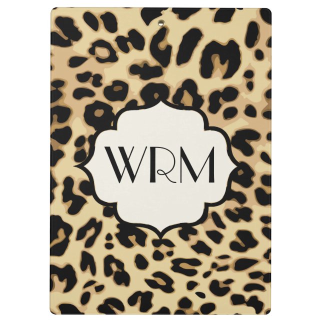 Carpeta De Pinza Monogramado de impresión Sassy Leopard (Reverso)