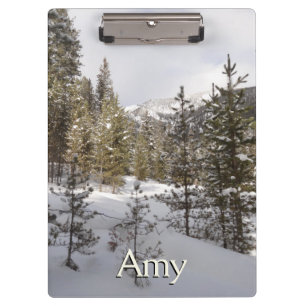 Carpeta De Pinza Montaña nevada de invierno en Montana