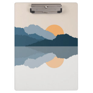 Carpeta De Pinza Montañas azules reflejadas en el lago
