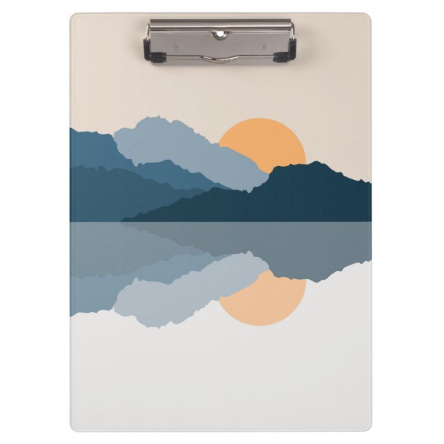 Carpeta De Pinza Montañas azules reflejadas en el lago (Anverso)