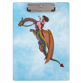 Carpeta De Pinza Montando el dragón arcoiris