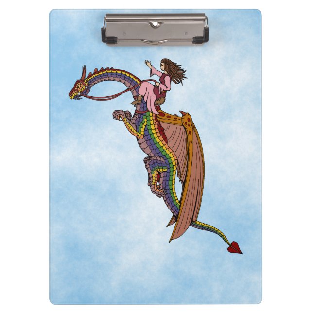 Carpeta De Pinza Montando el dragón arcoiris (Anverso)